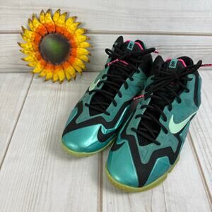 Nike Lebron 11 Kids South Beach Teal Black Pink Basketball Shoes Size 6Y